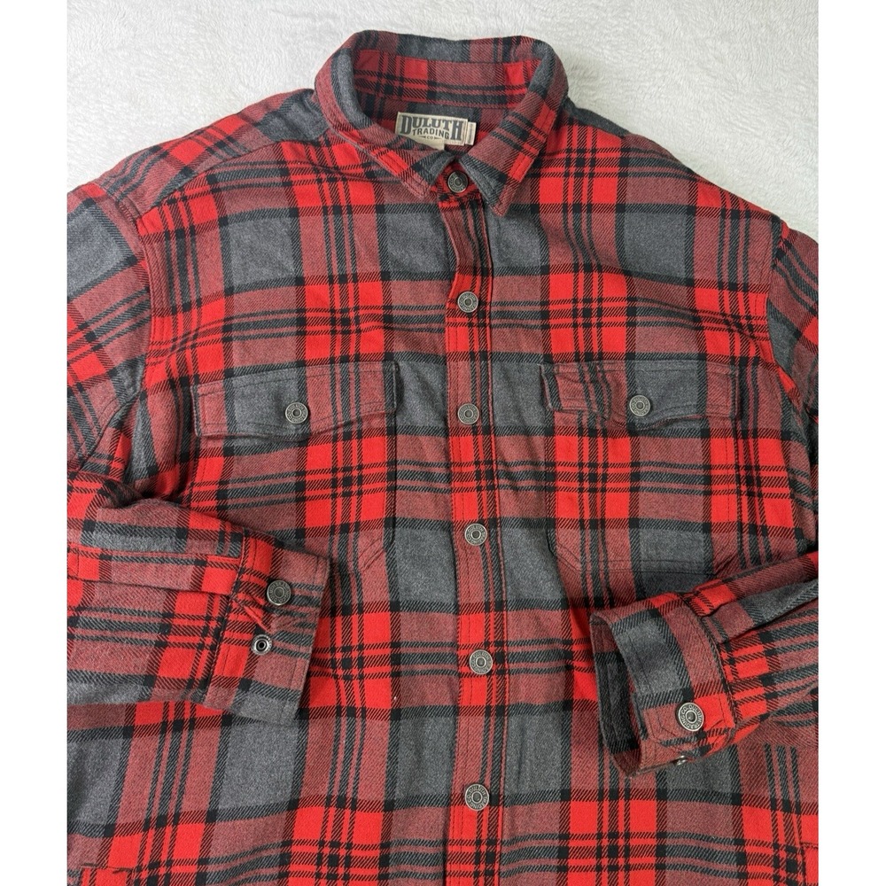 Duluth Trading Co Shirt Jacket Mens XLT Buffalo Plaid Outdoor Lumberjack Heavy